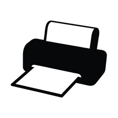 printer vector silhouette icon - ideal for business, office, or remote work graphics.