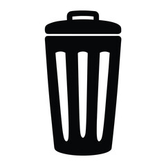 recycling bin vector silhouette icon - ideal for business, office, or remote work graphics.