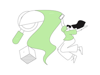 Personnel doing job interview flat vector concept operation hand drawn illustration
