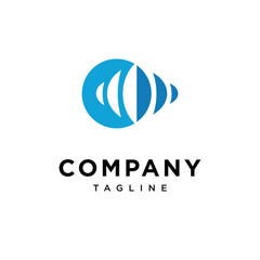 Letter C Audio Logo Icon Vector