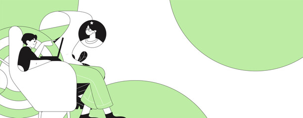 Personnel doing job interview flat vector concept operation hand drawn illustration
