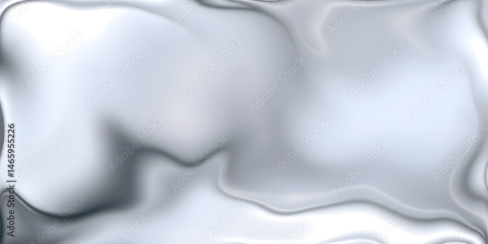 Fototapete Polished Chrome Texture Abstract Design, A Flowing Metal Background With Dynamic Shine, Reflecting Light Creating Smooth Shapes And A Captivating Metallic Surface. This Is An Artistic Abstract Design.