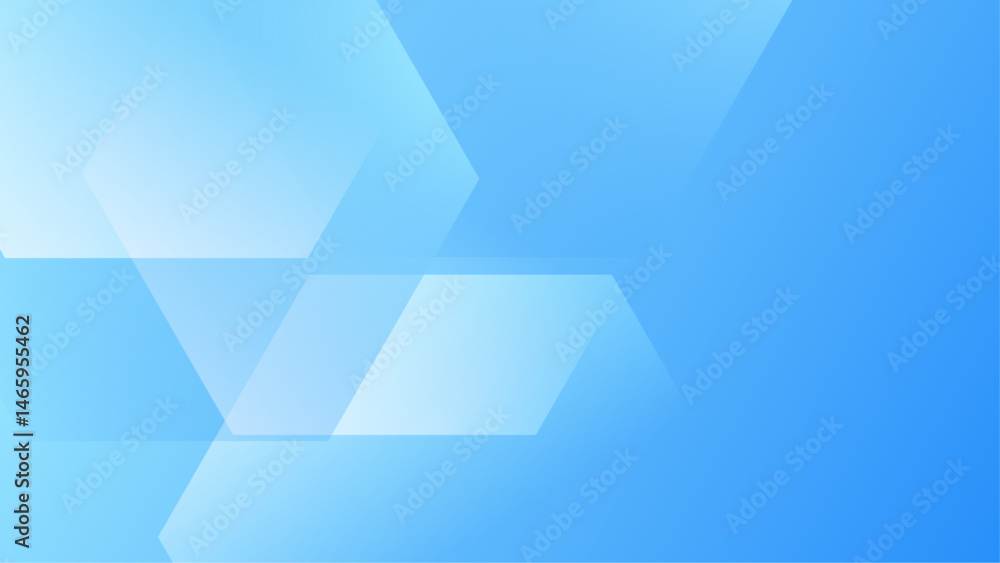 Poster blue abstract background with white geometric shapes. suitable for modern design projects, presentat