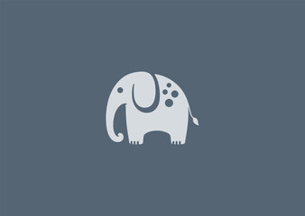 Cute elephant logo for kids, zoo, or playful brand identity.
