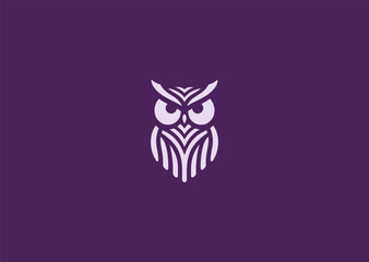 Owl logo for wisdom, education, or night-themed branding.