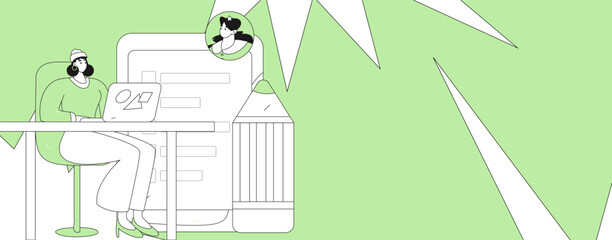 Personnel doing job interview flat vector concept operation hand drawn illustration
