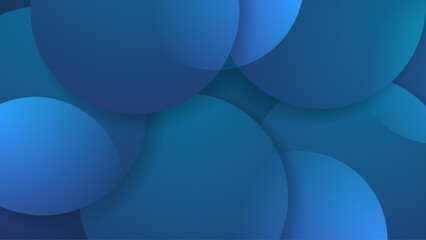 Overlapping blue circles create a vibrant abstract pattern. Suitable for backgrounds, graphic design projects, or modern web designs.
