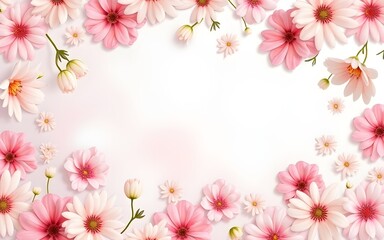 Beautiful seamless floral pattern with pink and white flowers, perfect for spring and summer wallpaper or design. High quality