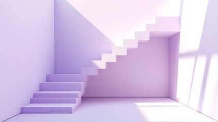 Obraz premium Lavender Minimalist Staircase Room Interior Design