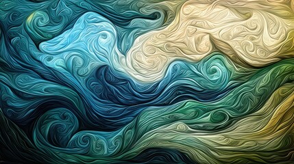 Abstract Colorful Patterns in Flowing Swirls and Waves Design