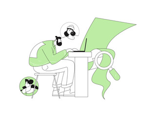 Personnel doing job interview flat vector concept operation hand drawn illustration
