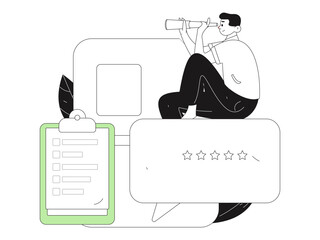 Personnel doing job interview flat vector concept operation hand drawn illustration
