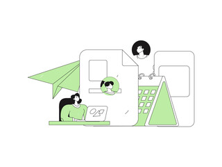 Personnel doing job interview flat vector concept operation hand drawn illustration
