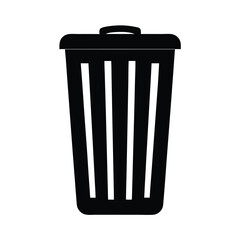 trash bin vector silhouette icon - ideal for business, office, or remote work graphics.