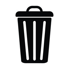 trash bin vector silhouette icon - ideal for business, office, or remote work graphics.