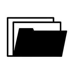 hanging file folders vector silhouette icon - ideal for business, office, or remote work graphics.