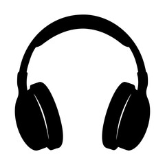headphones vector silhouette icon - ideal for business, office, or remote work graphics.