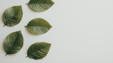 Vibrant Tropical Leaf Composition on White Background