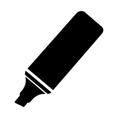 highlighter vector silhouette icon - ideal for business, office, or remote work graphics.