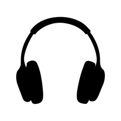 headphones vector silhouette icon - ideal for business, office, or remote work graphics.