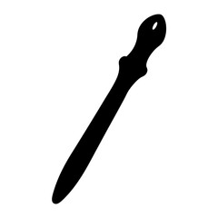 letter opener vector silhouette icon - ideal for business, office, or remote work graphics.