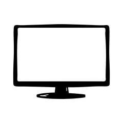 monitor stand vector silhouette icon - ideal for business, office, or remote work graphics.