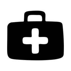 Fototapeta premium office first aid kit vector silhouette icon - ideal for business, office, or remote work graphics.