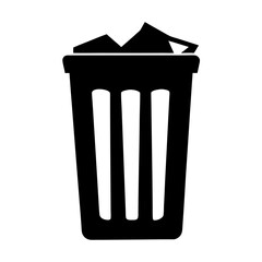 recycling bin vector silhouette icon - ideal for business, office, or remote work graphics.