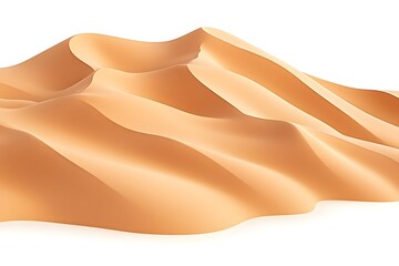 Undulating sand dunes, smooth texture, light beige color, isolated on white background.  Evokes arid landscape
