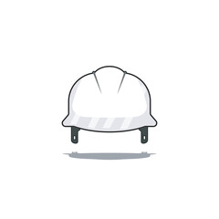 Vector icon of white hard hat for construction, engineering, and workplace safety visuals—perfect for manuals, signage, infographics, and PPE guidelines.