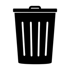 trash bin vector silhouette icon - ideal for business, office, or remote work graphics.