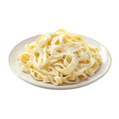 Creamy Fettuccine Alfredo Pasta Dish on White Plate