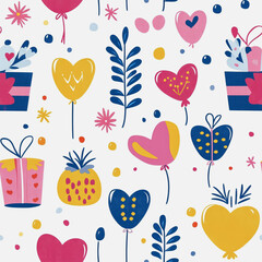 Memphis colorful style seamless pattern. Creative minimalist style art background for children or trendy design with basic shapes. Simple childish scribble backdrop white background