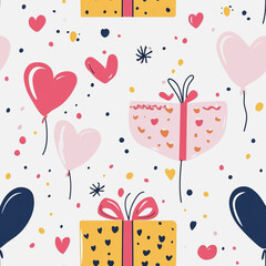 Memphis colorful style seamless pattern. Creative minimalist style art background for children or trendy design with basic shapes. Simple childish scribble backdrop white background
