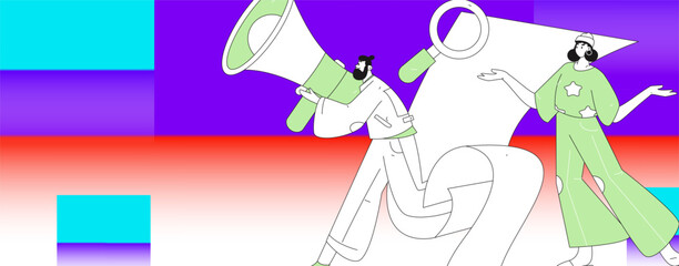 Personnel doing job interview flat vector concept operation hand drawn illustration
