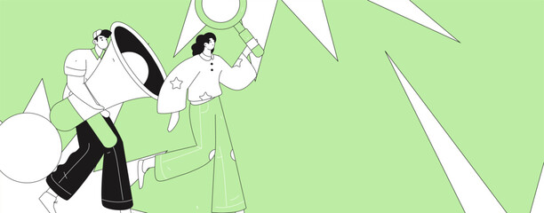 Personnel doing job interview flat vector concept operation hand drawn illustration
