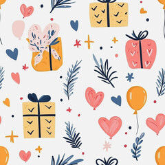 Memphis colorful style seamless pattern. Creative minimalist style art background for children or trendy design with basic shapes. Simple childish scribble backdrop white background