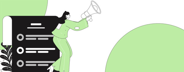 Personnel doing job interview flat vector concept operation hand drawn illustration
