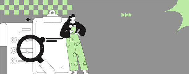 Personnel doing job interview flat vector concept operation hand drawn illustration
