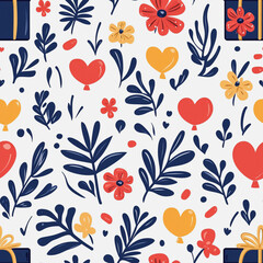 Memphis colorful style seamless pattern. Creative minimalist style art background for children or trendy design with basic shapes. Simple childish scribble backdrop white background