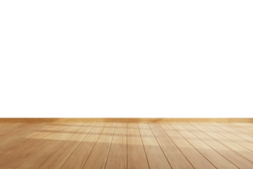 Natural wood flooring with soft lighting– 3D PNG on transparent background