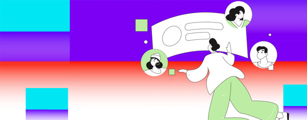 Personnel doing job interview flat vector concept operation hand drawn illustration
