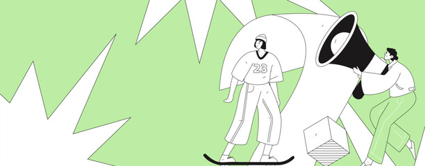 Personnel doing job interview flat vector concept operation hand drawn illustration
