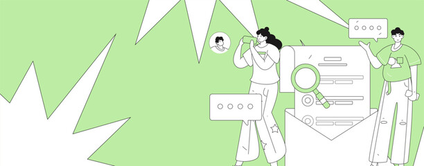 Personnel doing job interview flat vector concept operation hand drawn illustration
