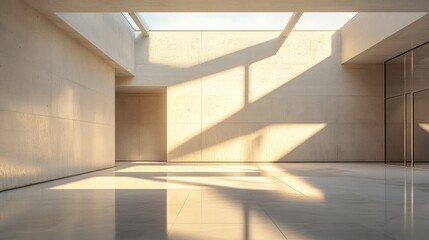 Obraz premium Empty modern interior with sunlight