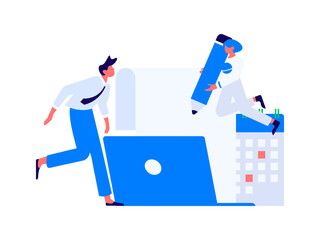 Personnel doing job interview flat vector concept operation hand drawn illustration
