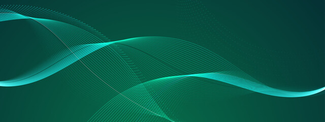 Digital illustration of abstract turquoise waves on a dark green background. Suitable for ocean themed designs, backgrounds, and creative projects.