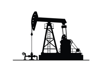 Oil pump silhouette. This image shows an oil pump silhouette, also known as an oil rig or oil derrick. Vector clipart illustration design.
