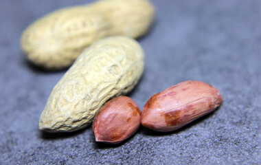 A close-up image of peanuts.
