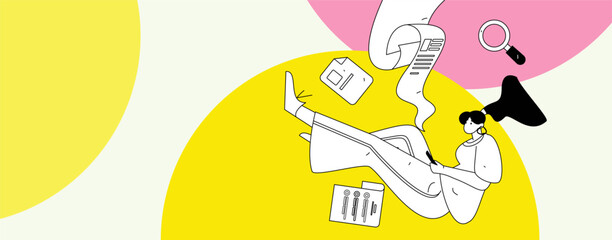 Personnel doing job interview flat vector concept operation hand drawn illustration
